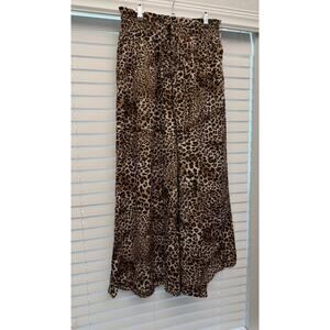 Leopard Print Wide Leg Pants XL NWOT